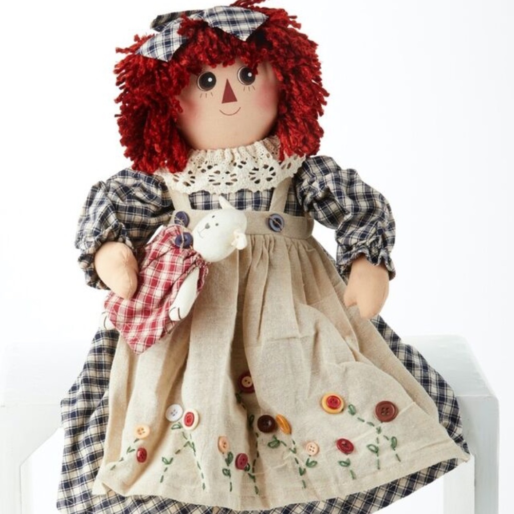 Raggedy Rag Doll w DOG Dolly Toy  New